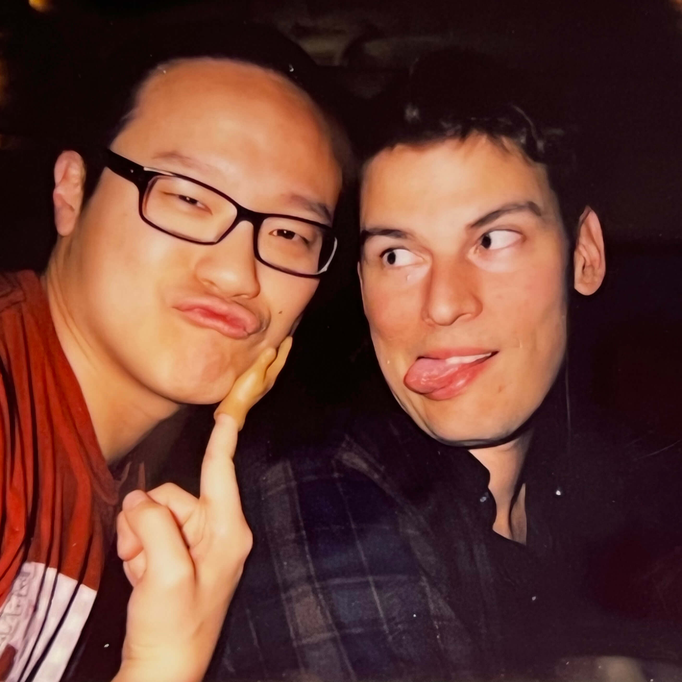 Two Keen employees pulling funny faces